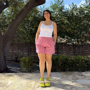 Summer Gingham Shorts - Tomato