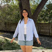 Effortless Button-Up - Blue Stripe