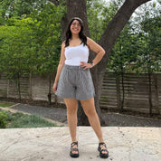 Summer Gingham Shorts - Black *Clearance Sale*