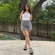 Summer Gingham Shorts - Black *Clearance Sale*