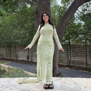 Long-Sleeve Flora Dress - Green